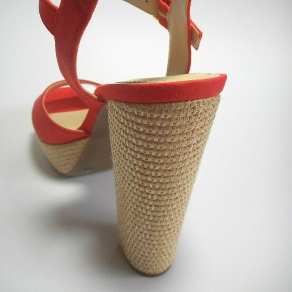 JESSICA SIMPSON Tangerine Velour High Heel Sandal Shoes - Picture 2 of 3